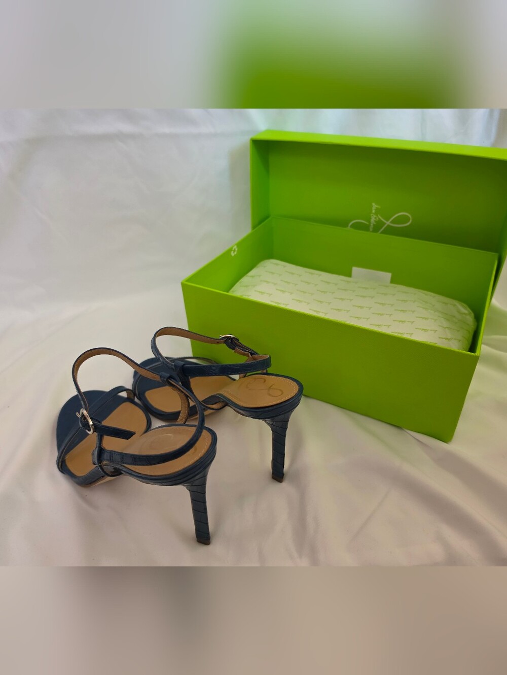 Sam Edelman Tourquois Crocodile T-Strap Heeled Sandal | Size 7 NWT